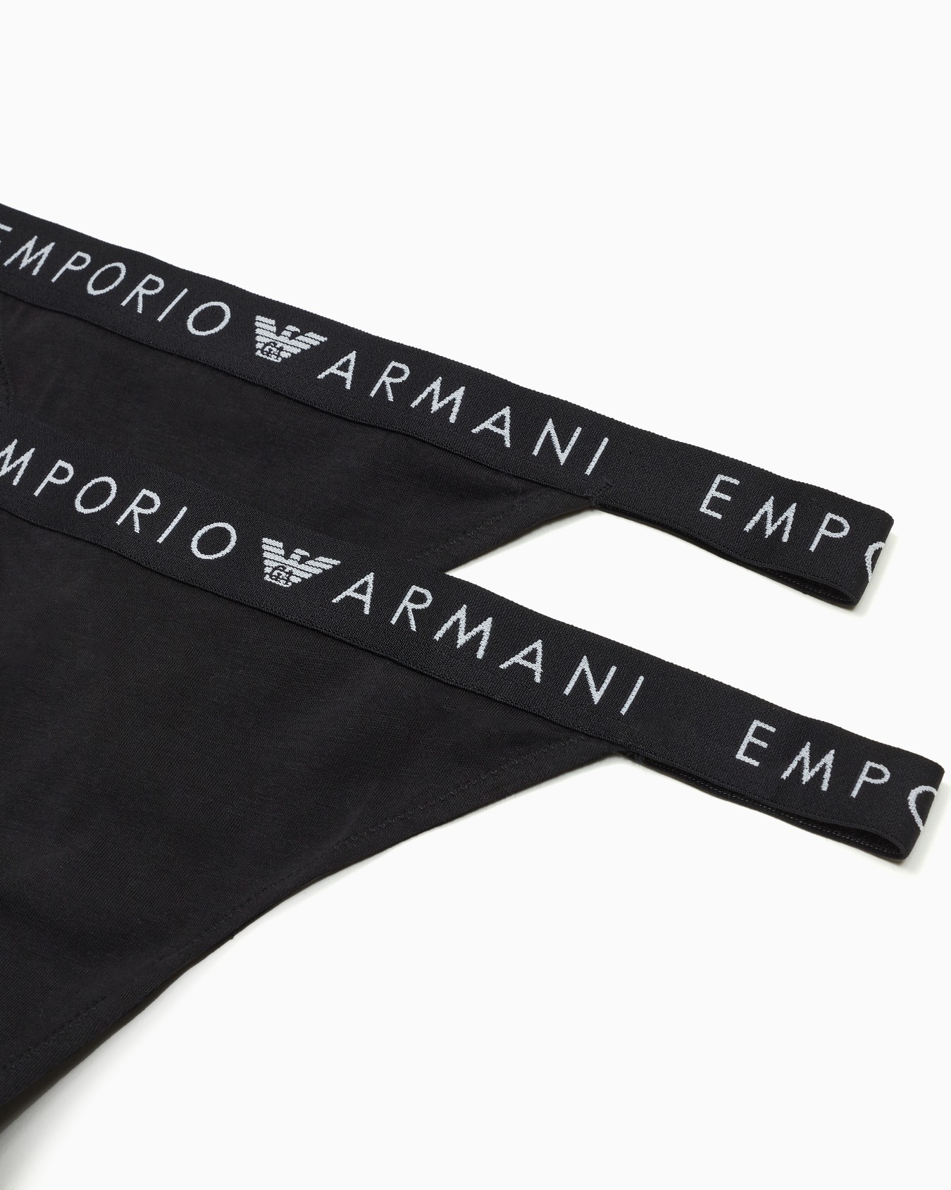 Two-pack of ASV Iconic organic-cotton thongs with logo waistband Slide 3