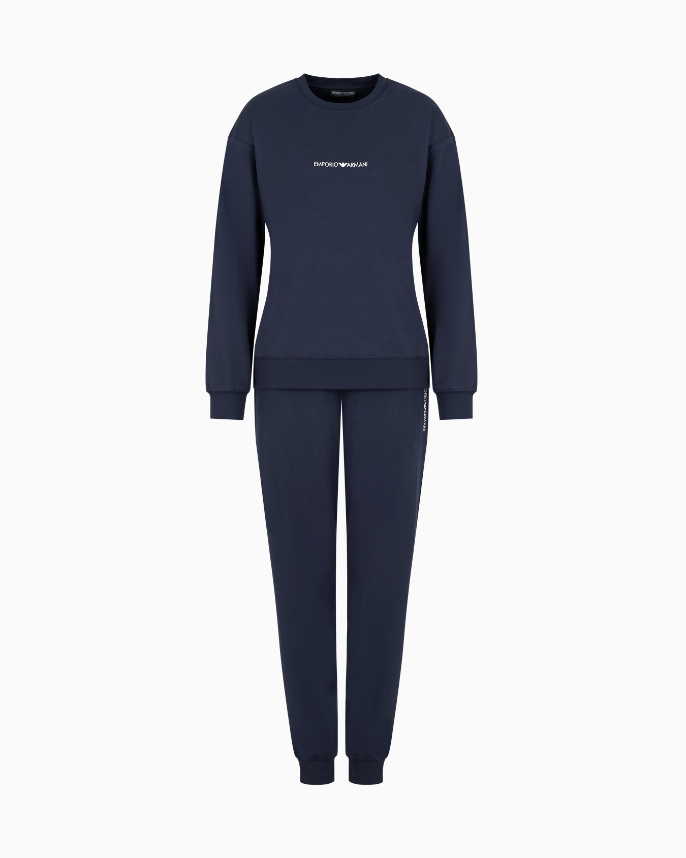 Pijama con sudadera y pantalones de punto interlock con logotipo Diapositiva 0