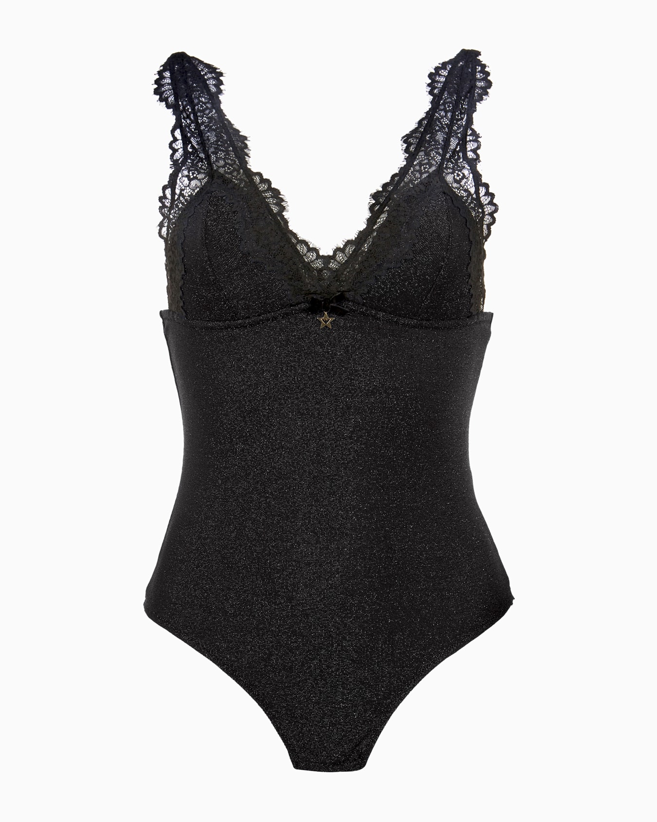 Lurex-knit Brazilian briefs bodysuit Slide 0