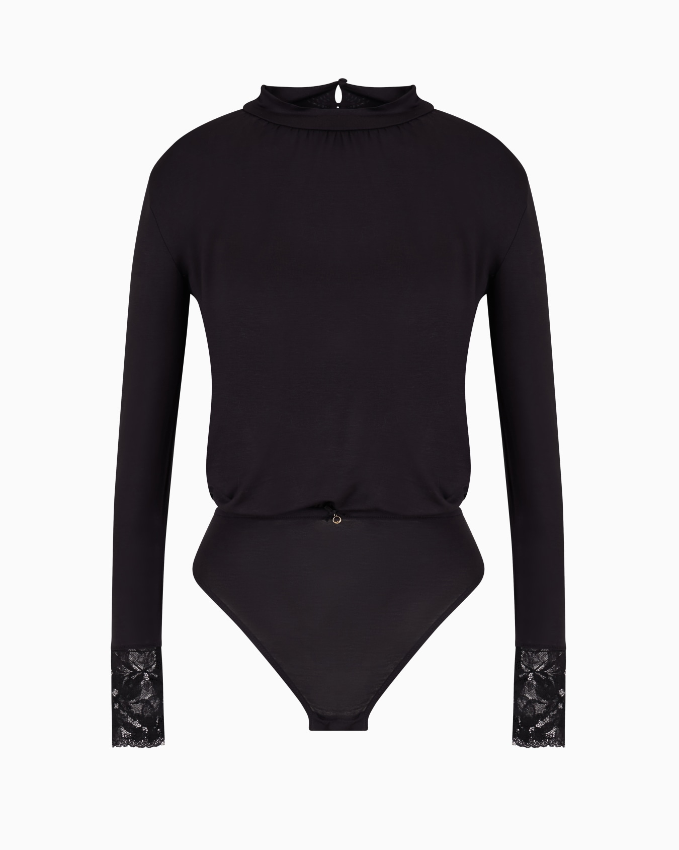 ASV Dreamy lace mock-neck loungewear bodysuit in certified viscose Slide 0