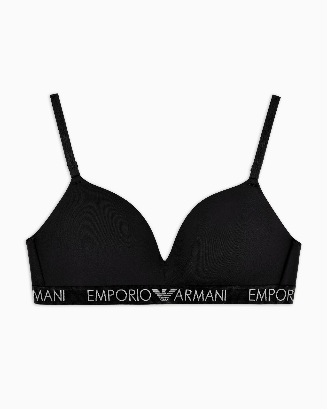 ASV Iconic organic-cotton, padded triangle bra with logo underband Slide 0