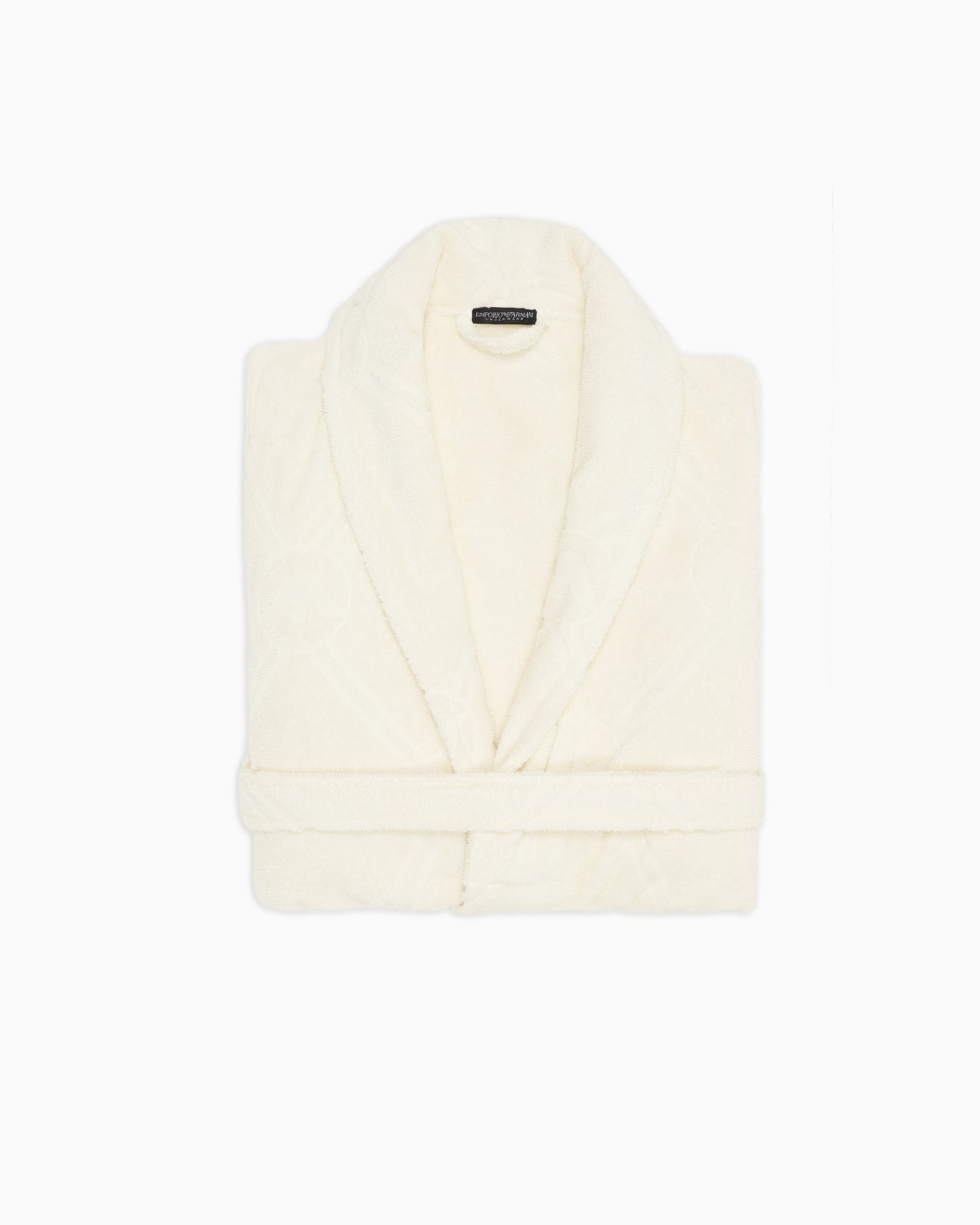 Cotton terry bathrobe with monogram logo Slide 3