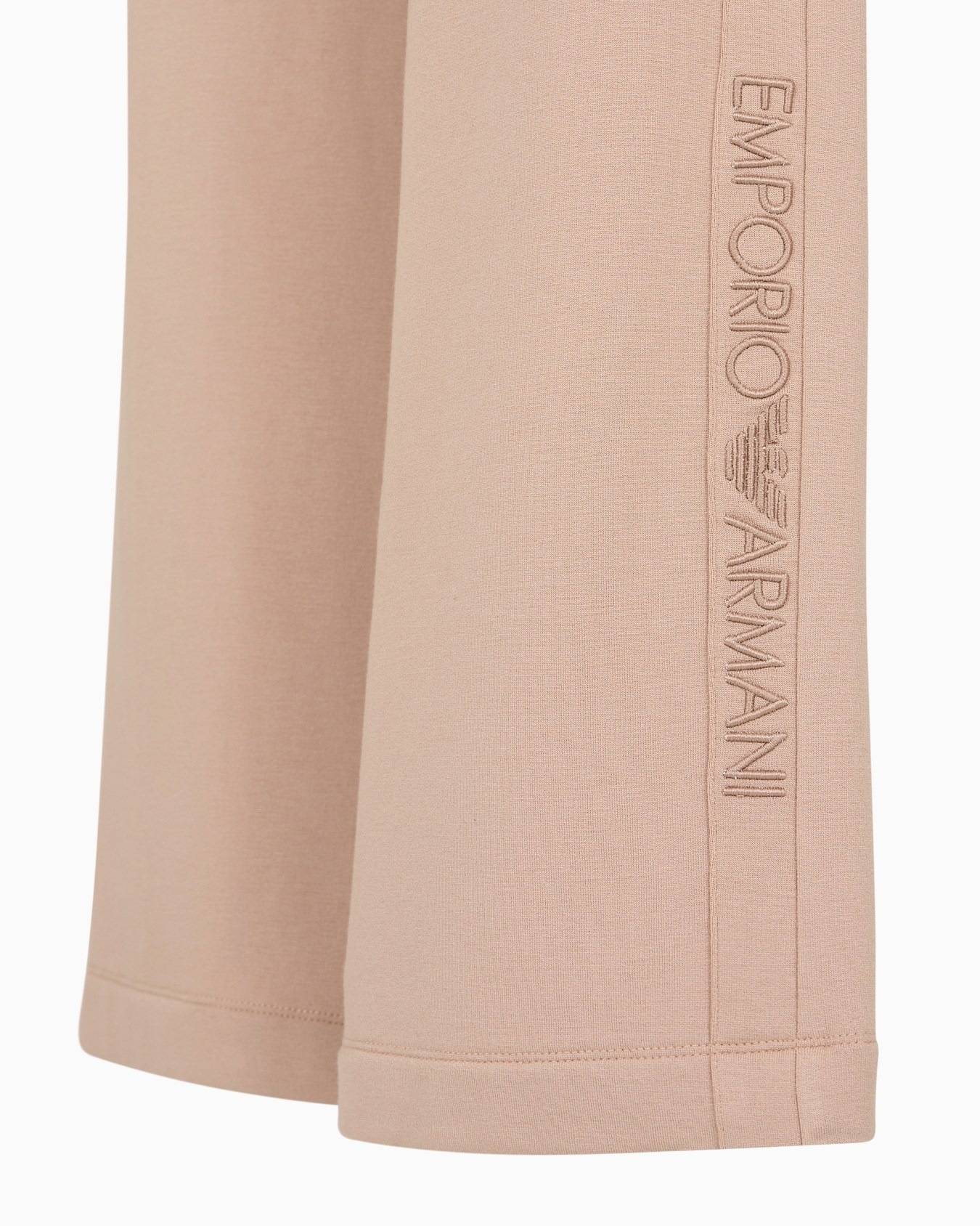 Pantalon de détente couple ample en viscose avec logo brodé sur le côté Diapositive 3