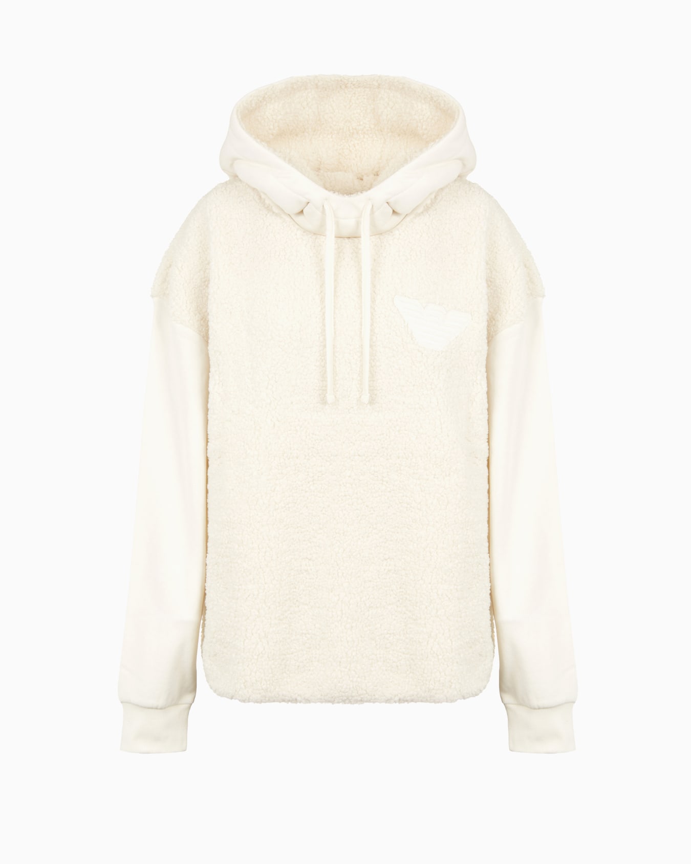 Sweat-shirt de détente à capuche en tissu effet peluche avec écusson aigle Diapositive 0