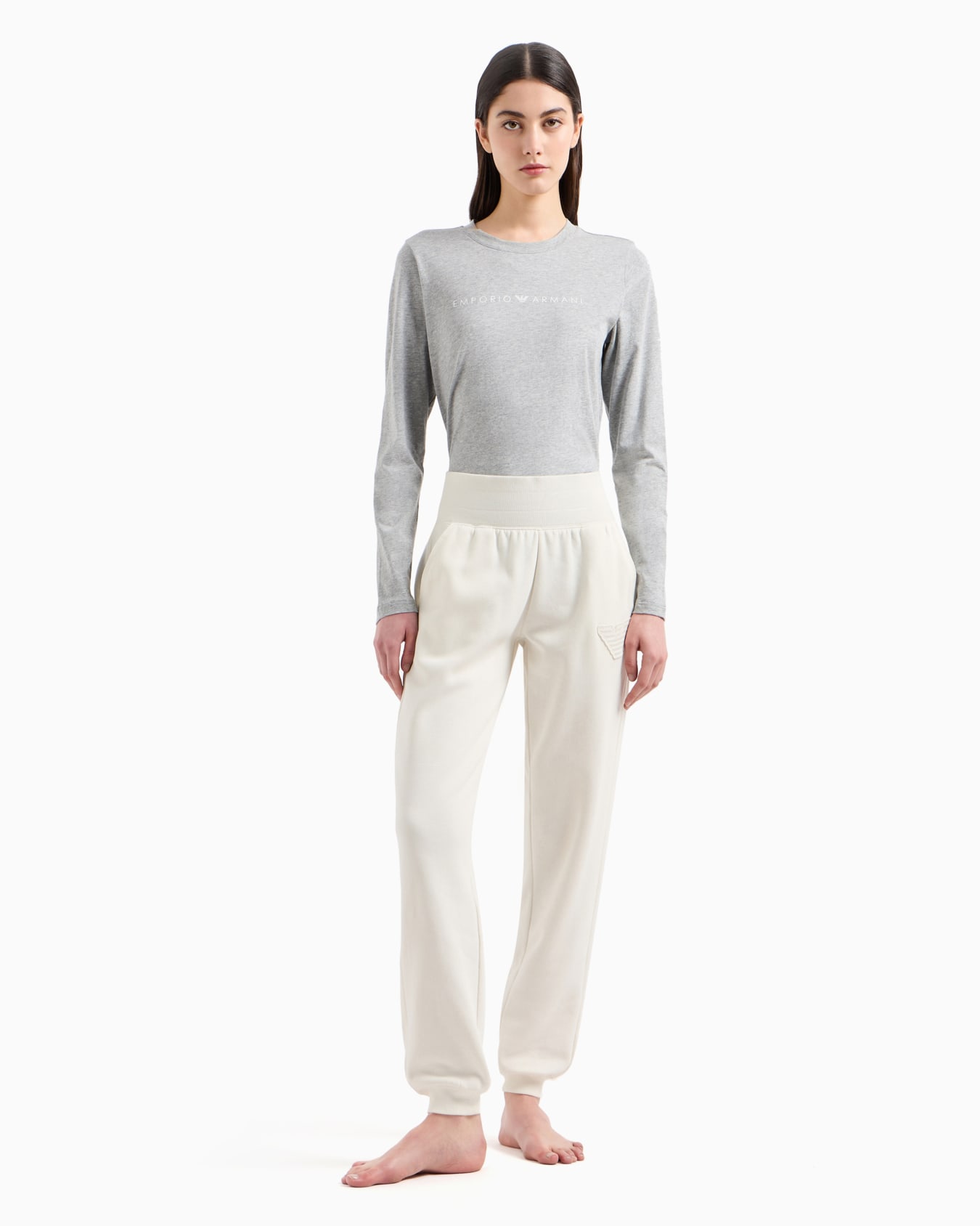 Jersey loungewear joggers with eagle patch Slide 1