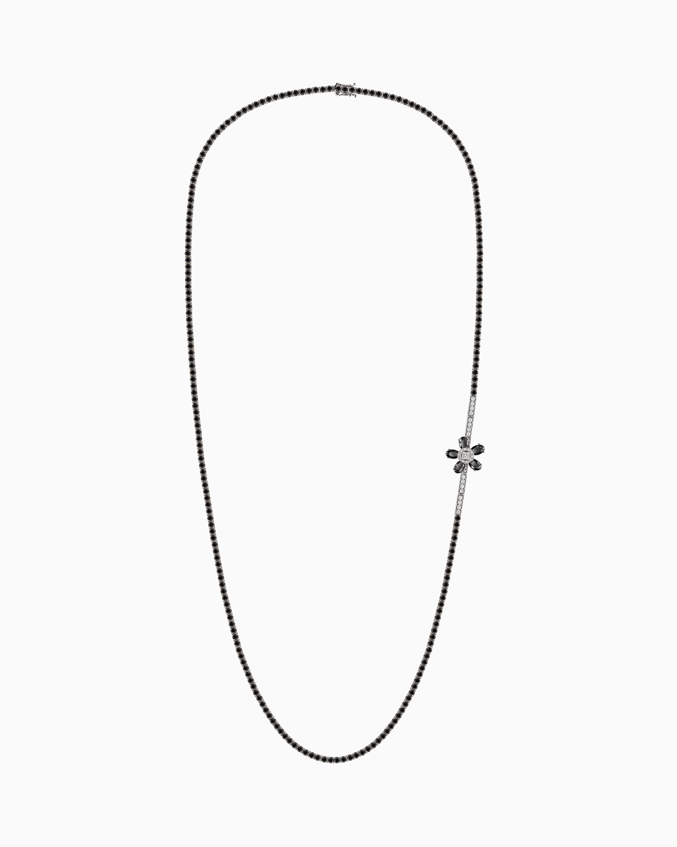 18K white-gold, diamond-and-onyx Sì necklace Diapositiva 0
