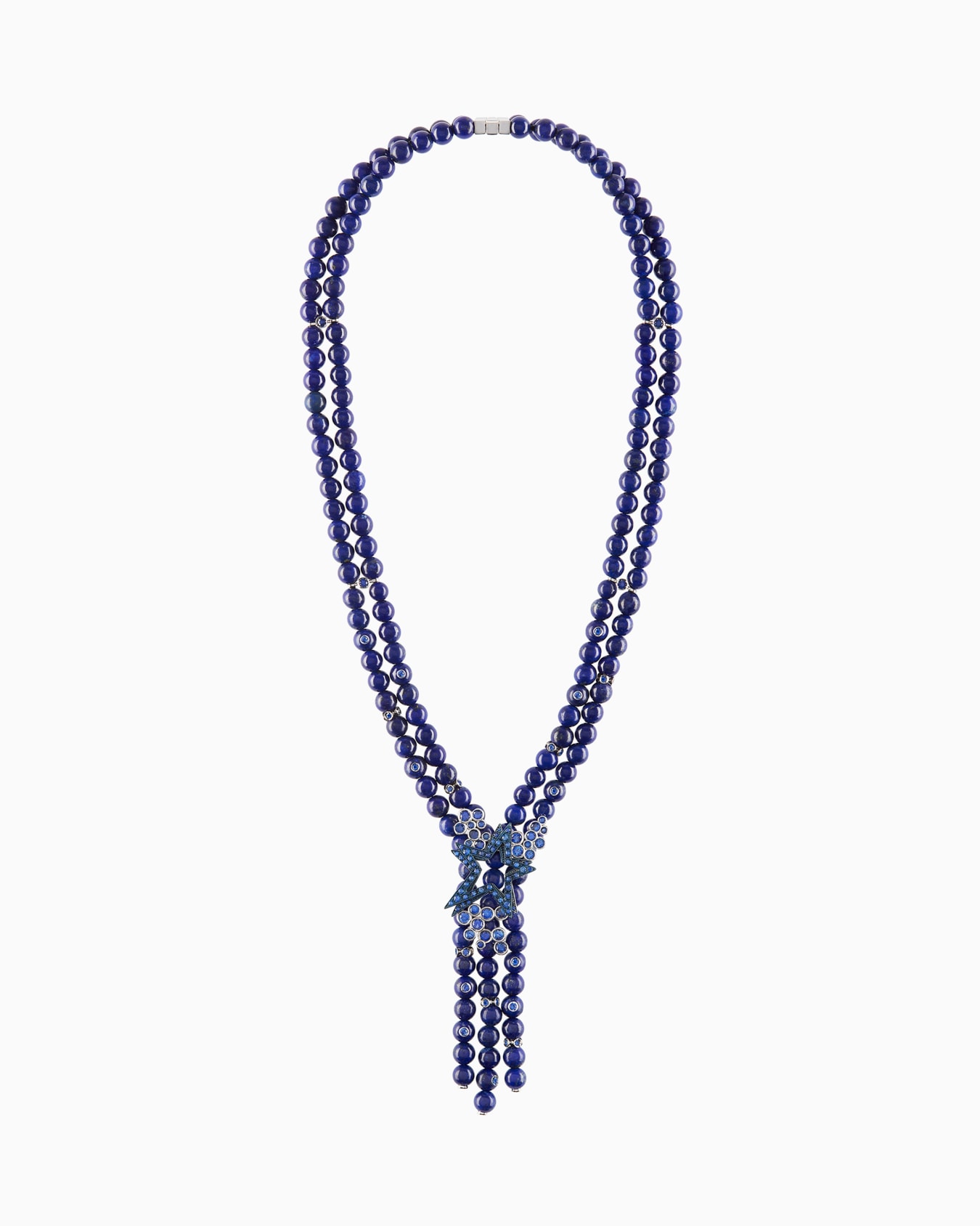 18K white-gold, sapphire and lapis-lazuli Firmamento necklace Slide 0