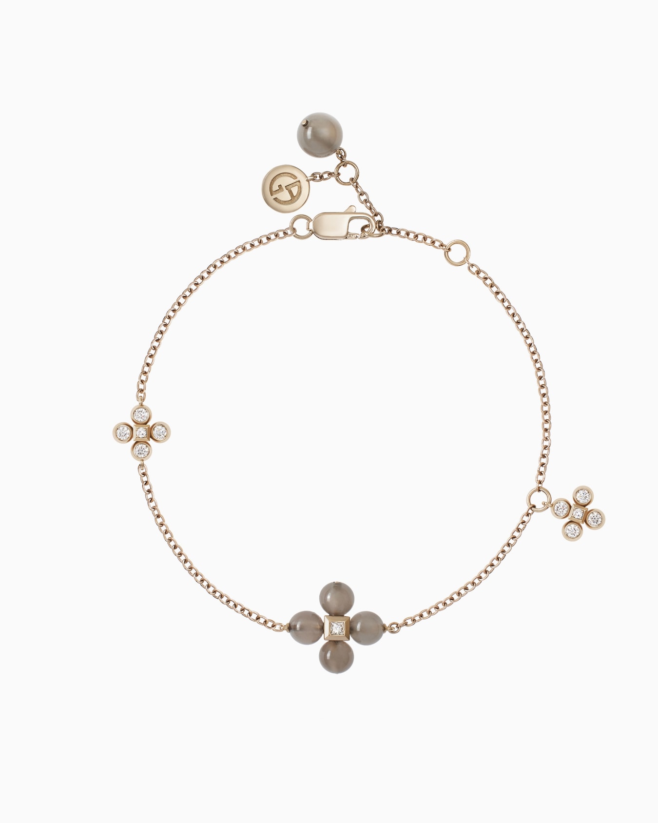 Bracciale Gioia in oro 18 kt, diamanti e pietre di luna Slide 0