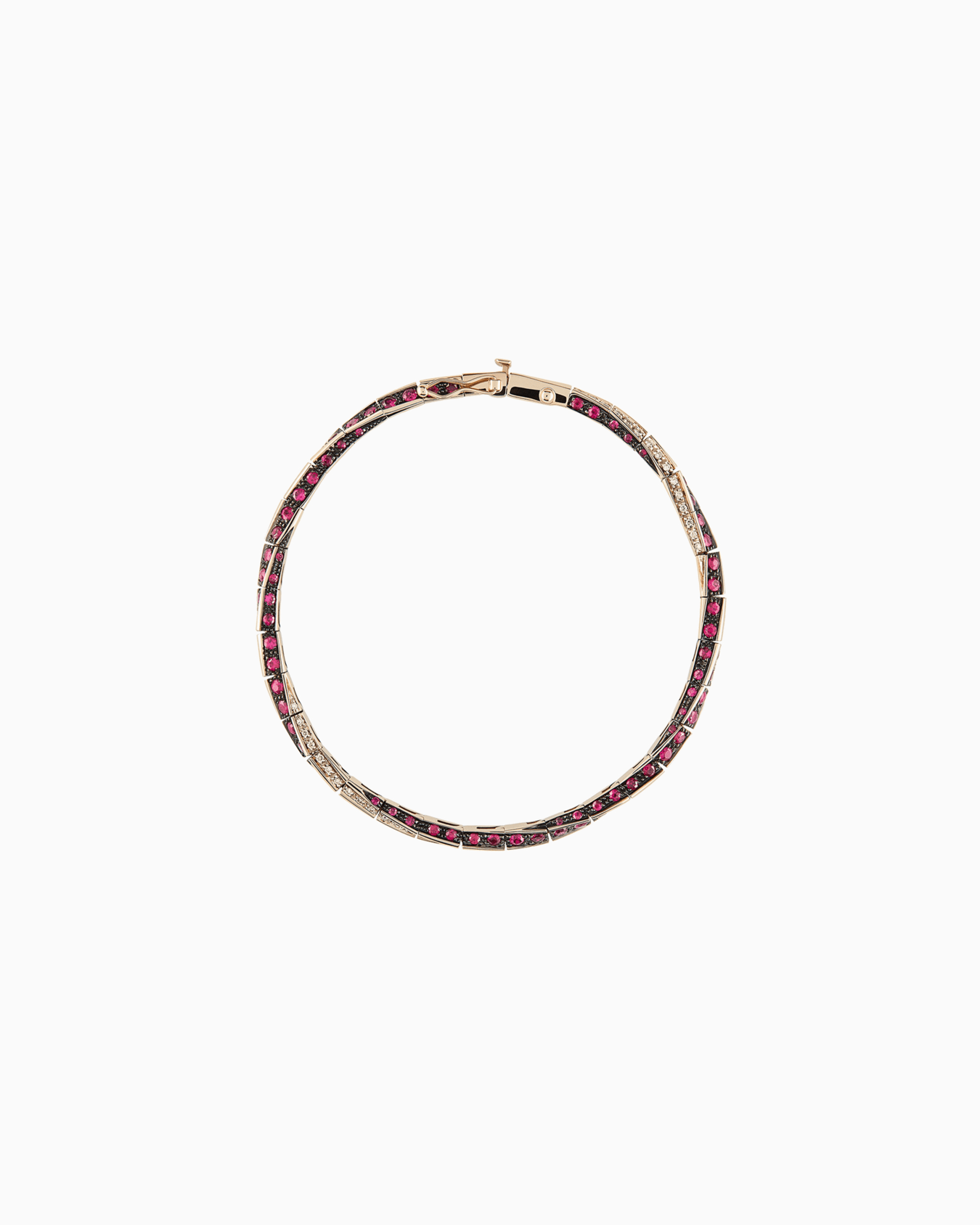 18K white-gold, diamond-and-ruby Circle bracelet Diapositiva 0