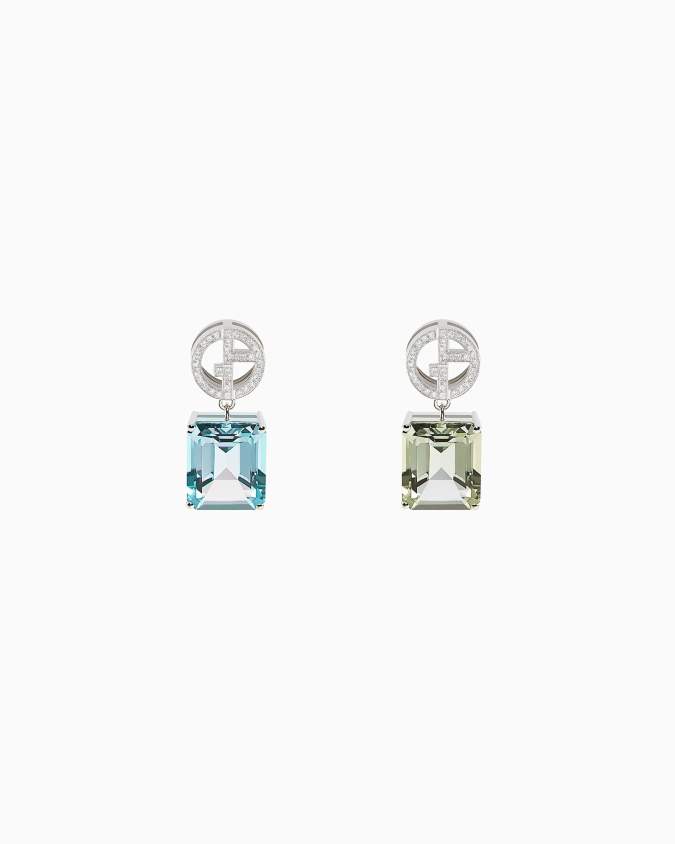 18K white-gold, diamond-and-gemstone Borgonuovo earrings Diapositiva 0