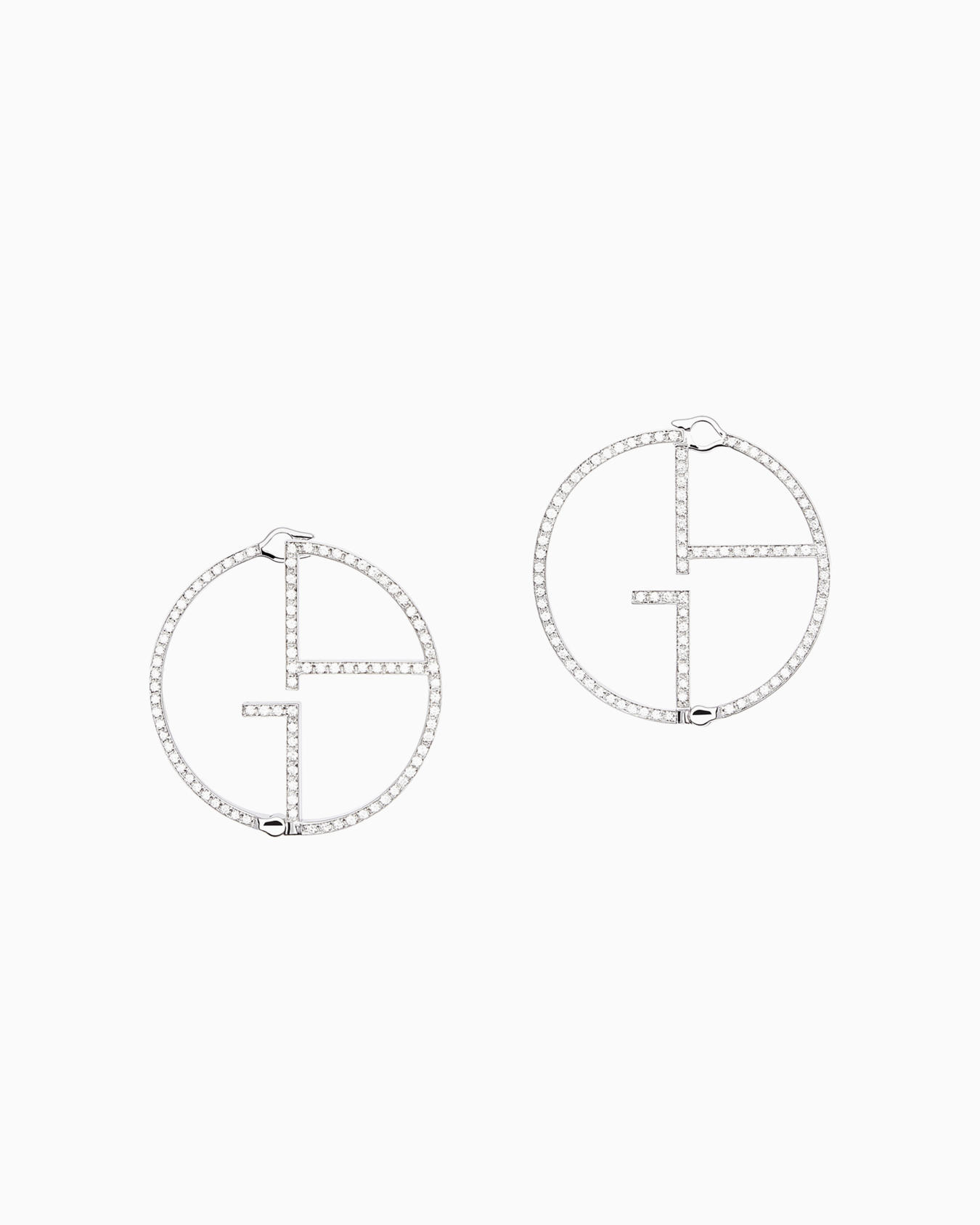 18K white-gold, diamond Borgonuovo earrings Diapositiva 0