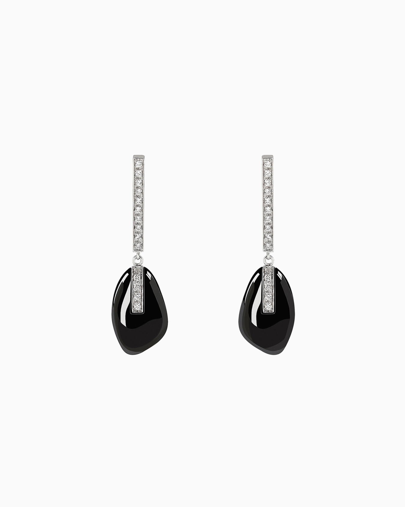 18K white-gold, diamond-and-onyx Sì earrings Diapositiva 0
