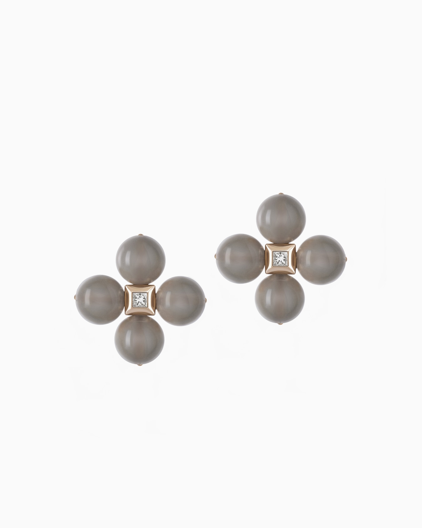 18k gold, diamond and moonstone Gioia earrings Slide 0