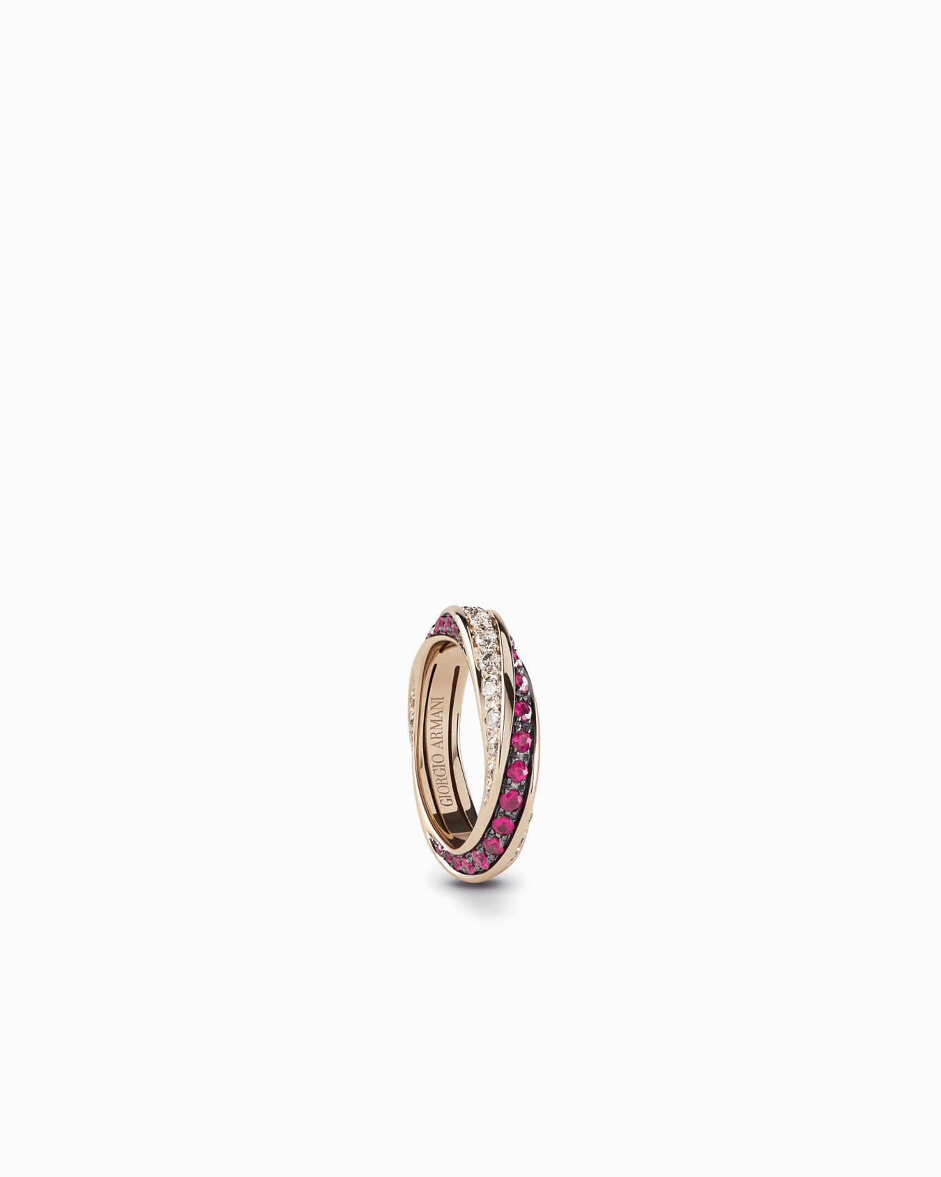 18K white-gold, diamond-and-ruby Circle ring Diapositiva 0