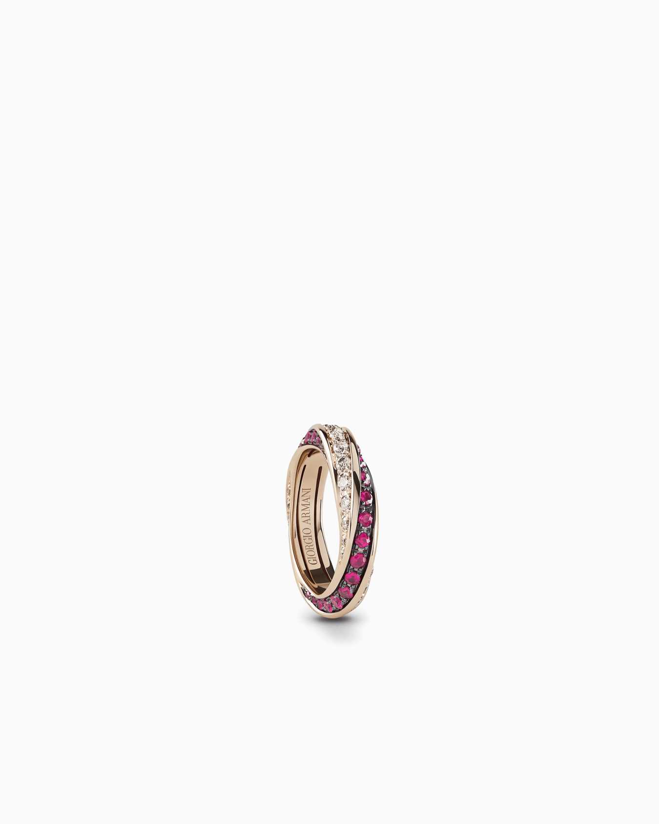 18K white-gold, diamond-and-ruby Circle ring Diapositiva 0