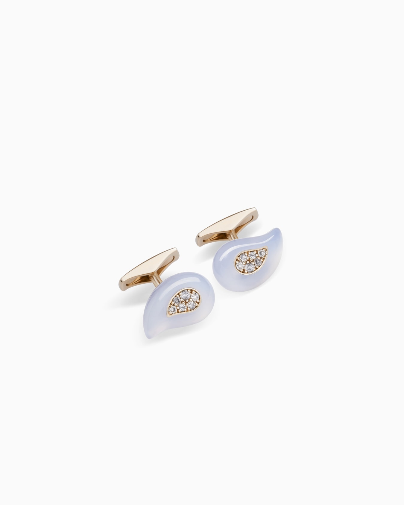 Gemelli Josephine in oro 18 kt, calcedonio e diamanti Slide 0