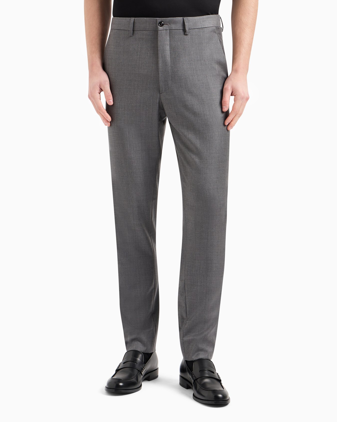 Pantalon plat en gabardine de laine et cachemire Diapositive 3