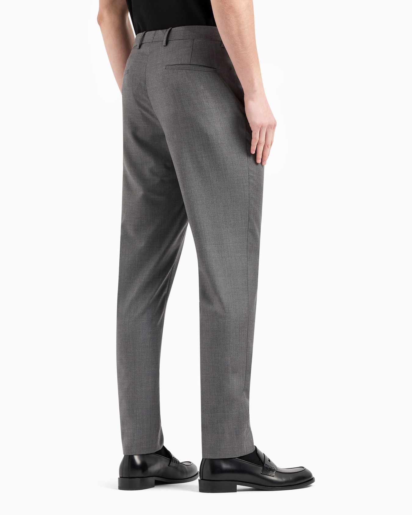 Pantalon plat en gabardine de laine et cachemire Diapositive 2