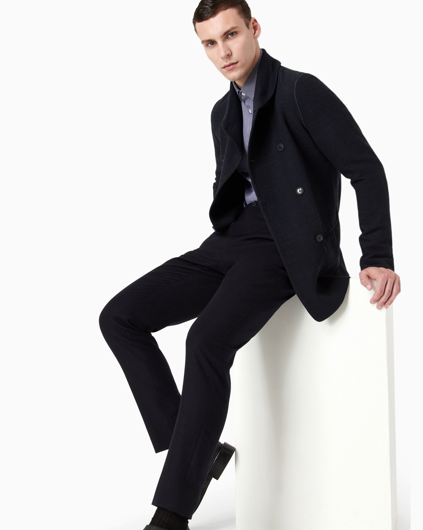 Slim-fit wool-flannel trousers Slide 4