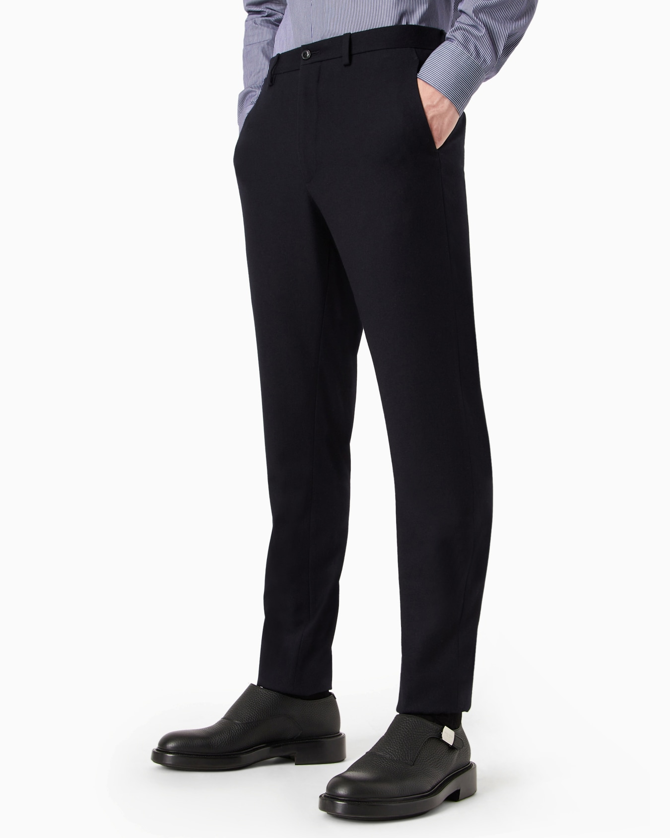Slim-fit wool-flannel trousers Slide 1