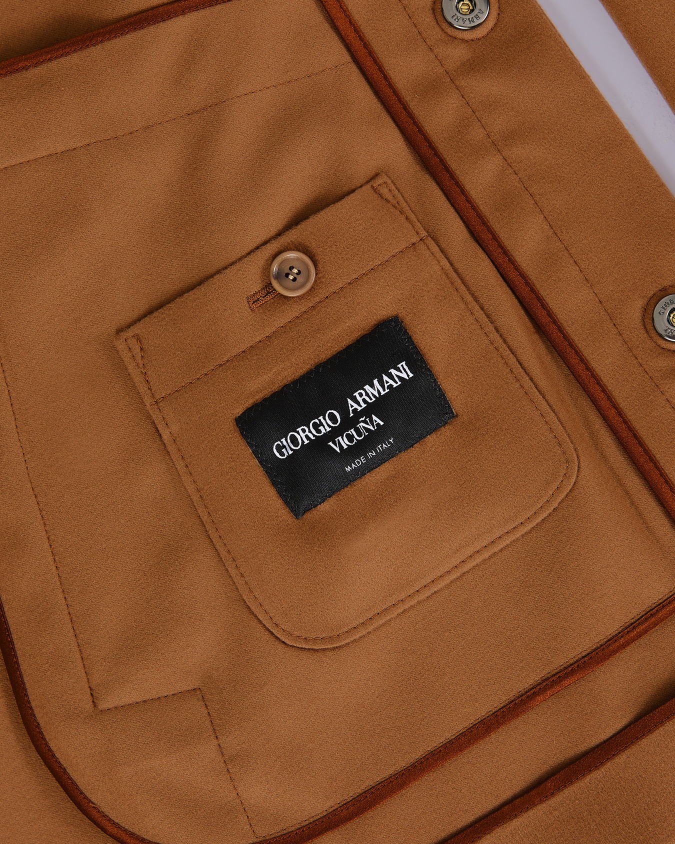 Giorgio Armani Vicuña Giacca camicia in panno leggero di pura vicuña Slide 4