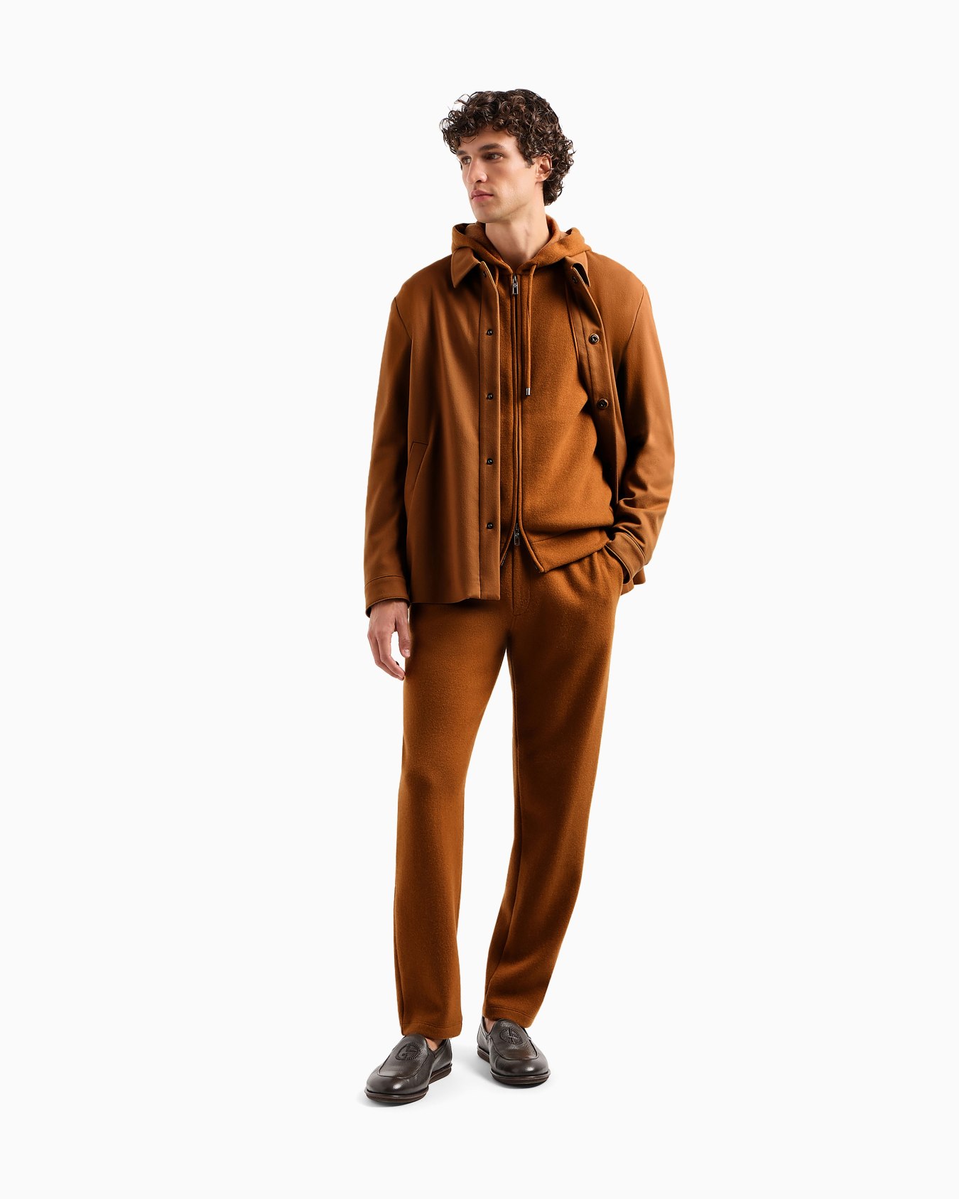 Giorgio Armani Vicuña Giacca camicia in panno leggero di pura vicuña Slide 1