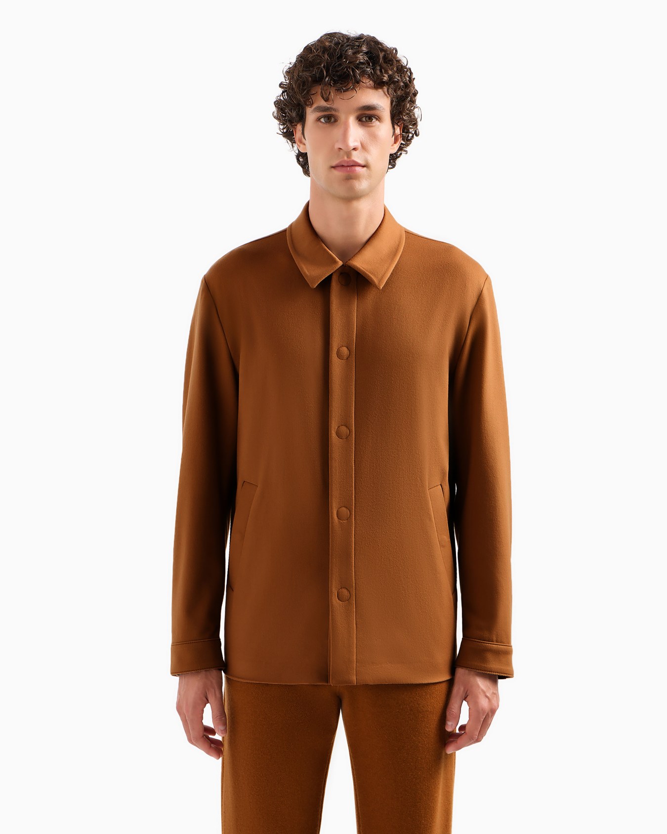 Giorgio Armani Vicuña Giacca camicia in panno leggero di pura vicuña Slide 3