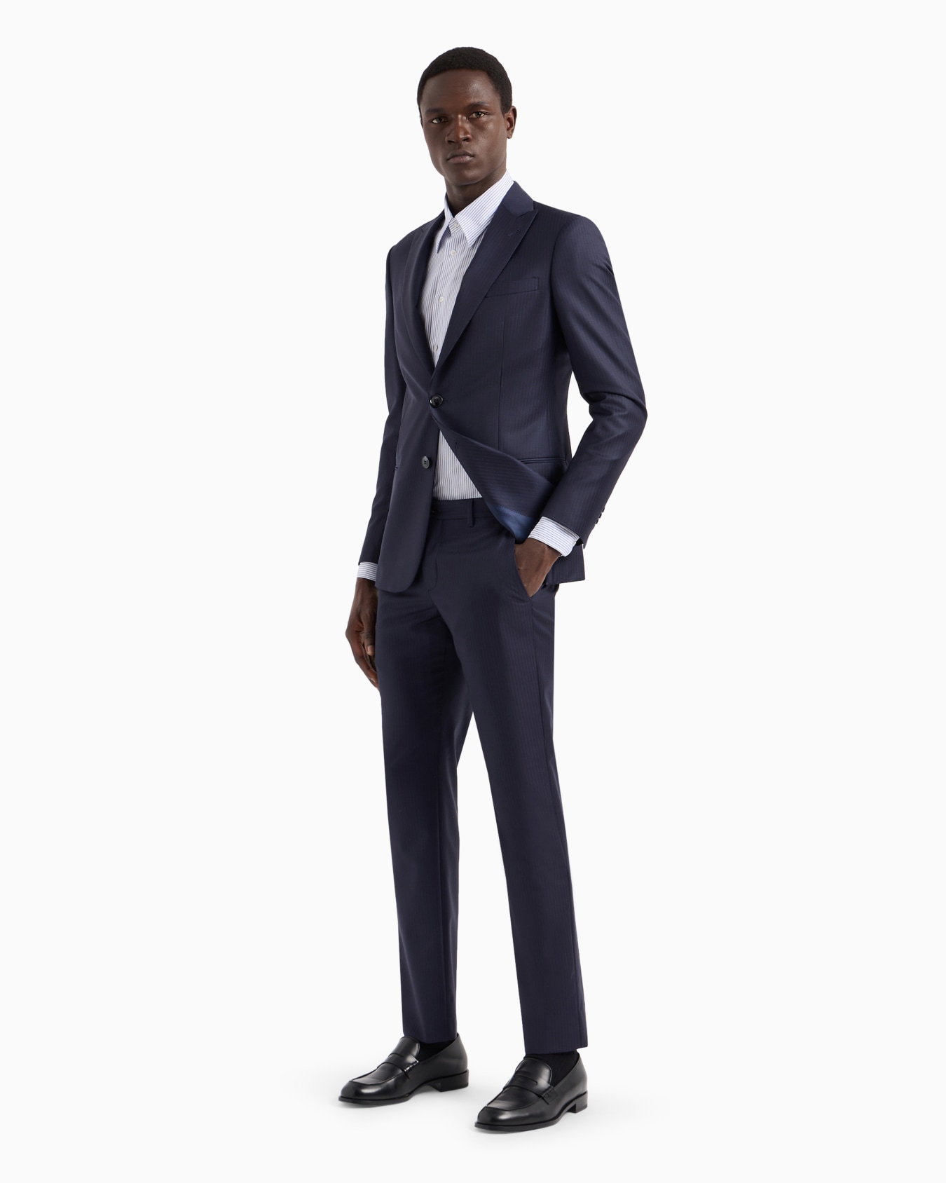 Regular-fit shirt in striped cotton Slide 3