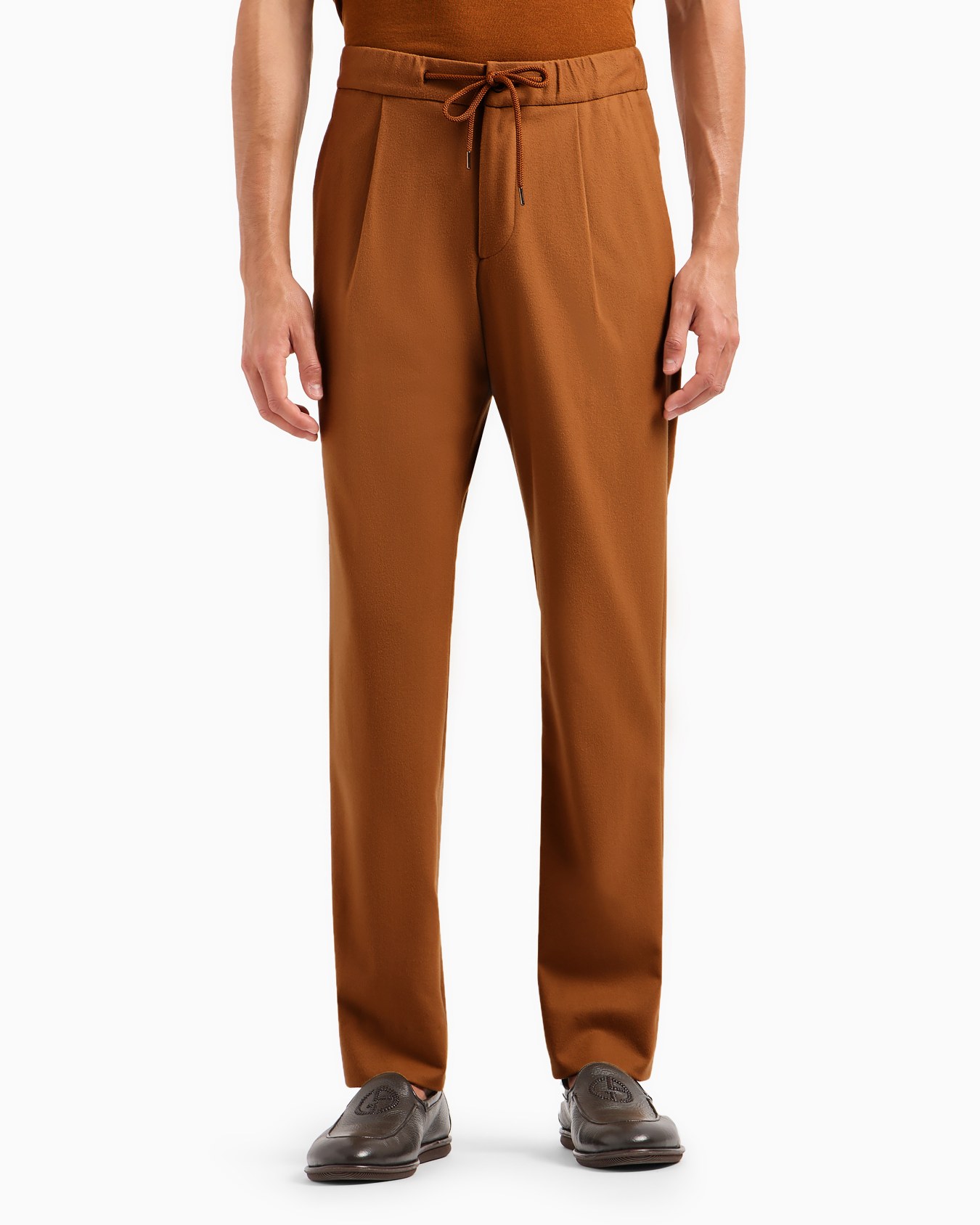 Giorgio Armani Vicuña one-pleat trousers in pure vicuña chevron fabric Diapositiva 3