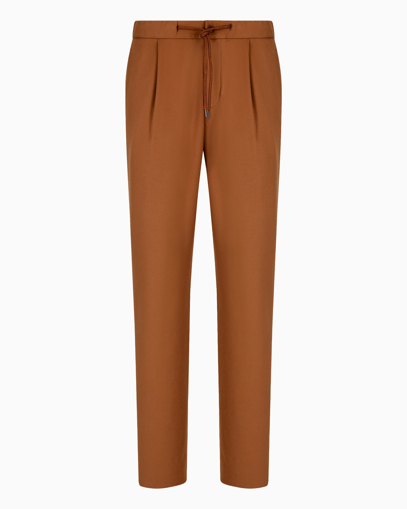 Giorgio Armani Vicuña one-pleat trousers in pure vicuña chevron fabric Slide 0