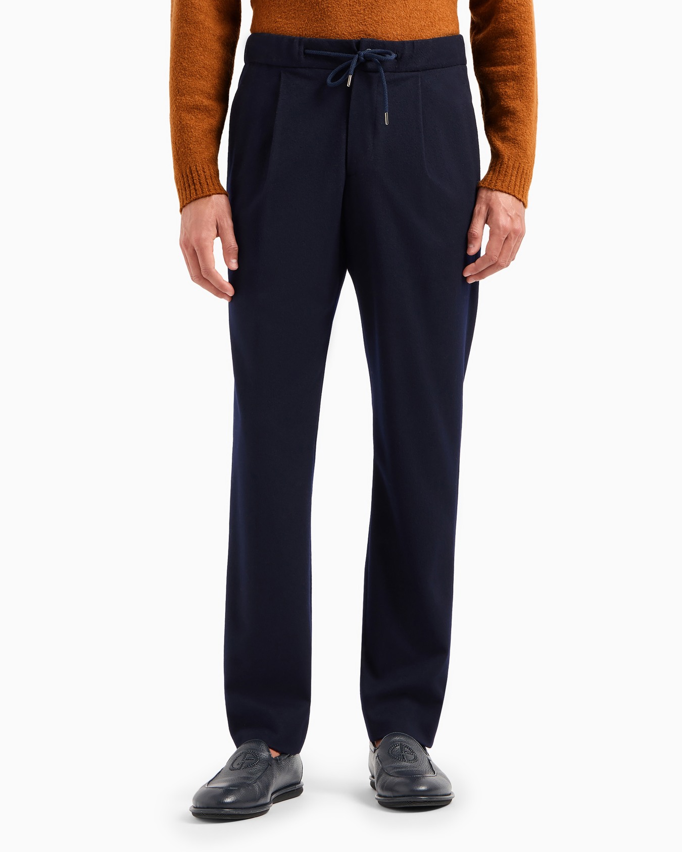Giorgio Armani Vicuña Pantaloni a una pince in pura vicuña chevron Slide 3