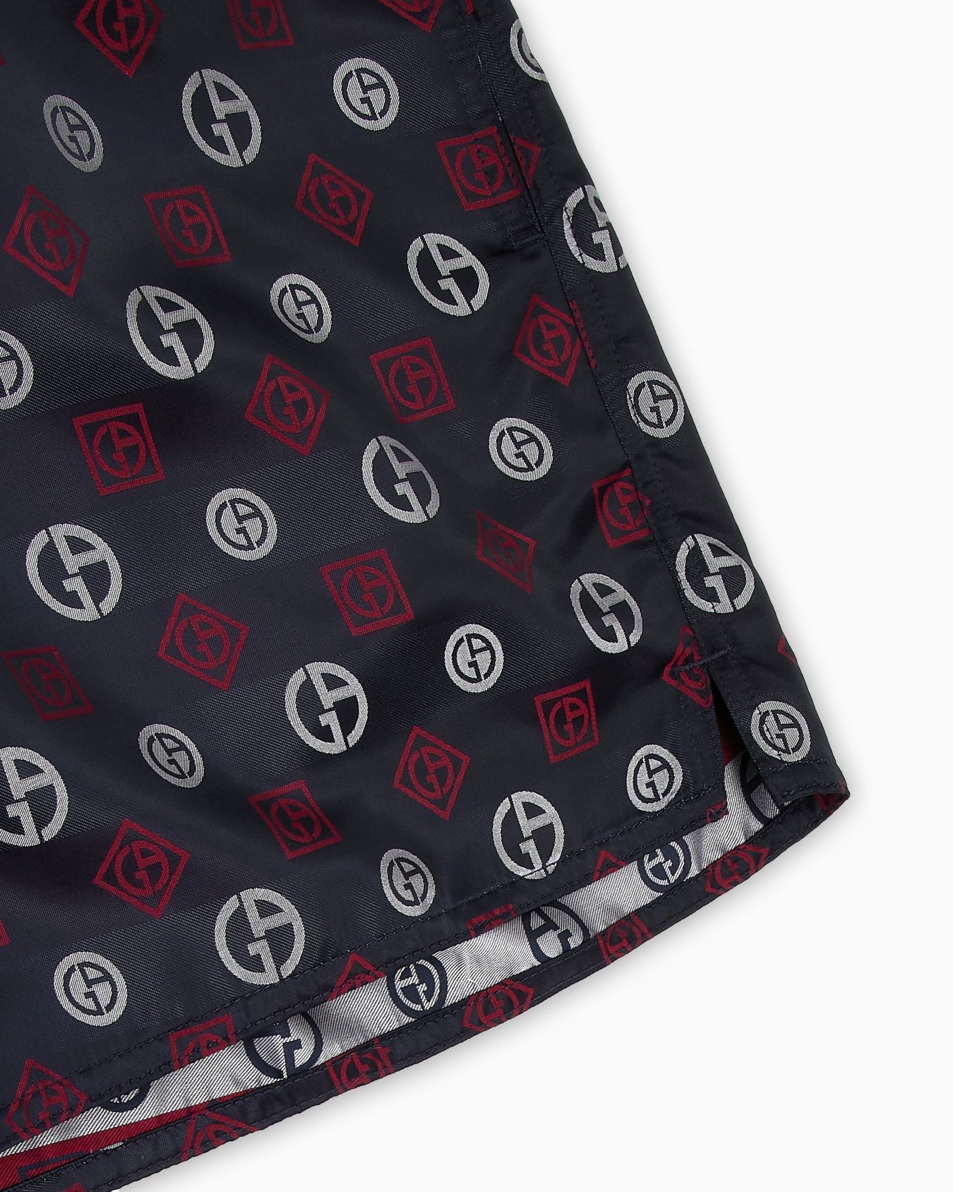 Swim trunks with an all-over logo jacquard Slide 3