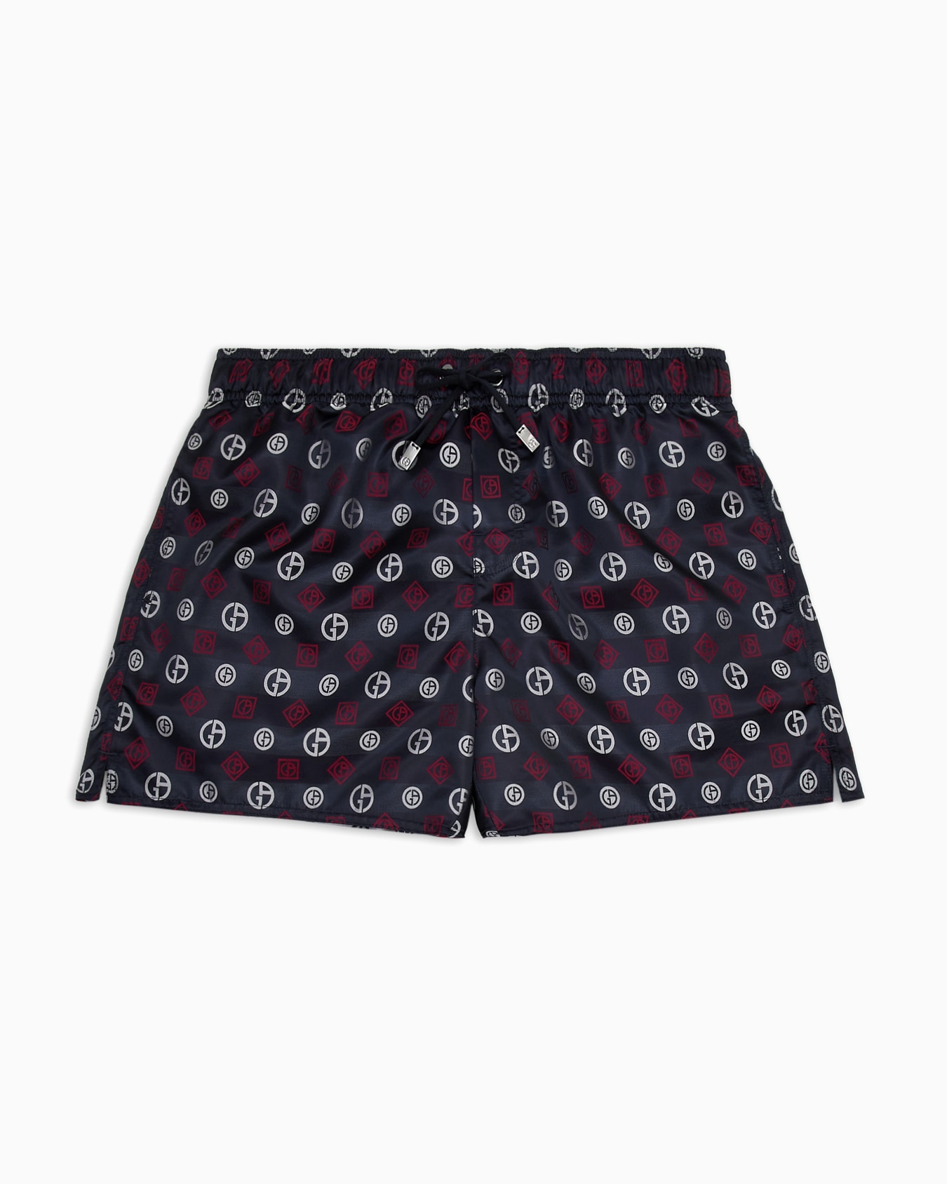 Swim trunks with an all-over logo jacquard Slide 0