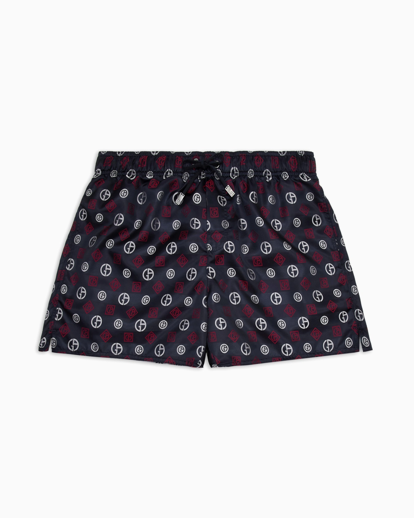 Swim trunks with an all-over logo jacquard Slide 0