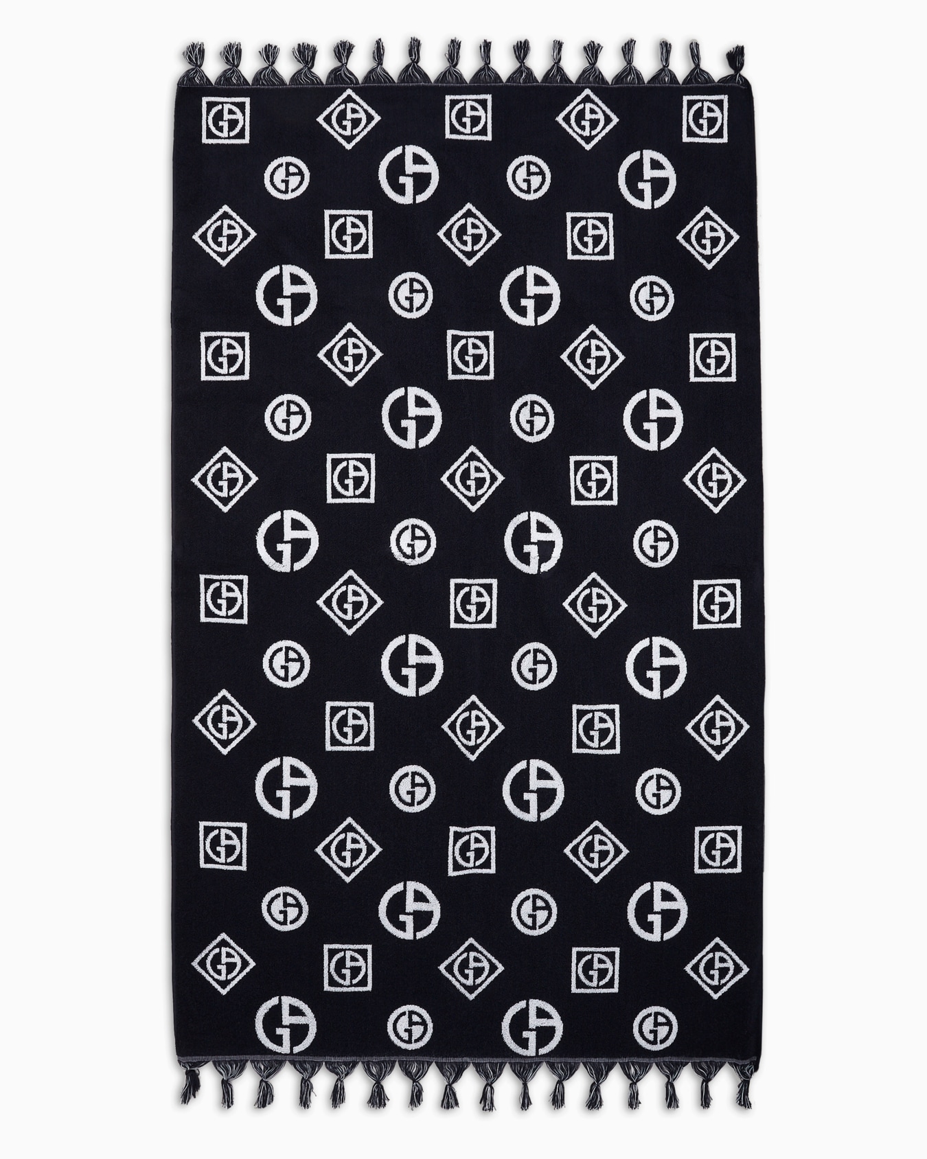 Cotton beach towel with an all-over jacquard motif Slide 1
