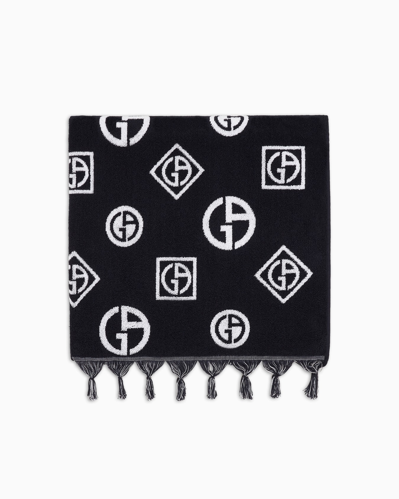 Cotton beach towel with an all-over jacquard motif Slide 0