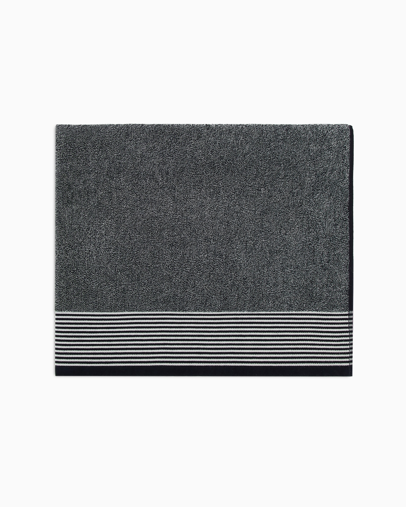 Cotton terry beach towel with oversized jacquard GA logo Giorgio Armani