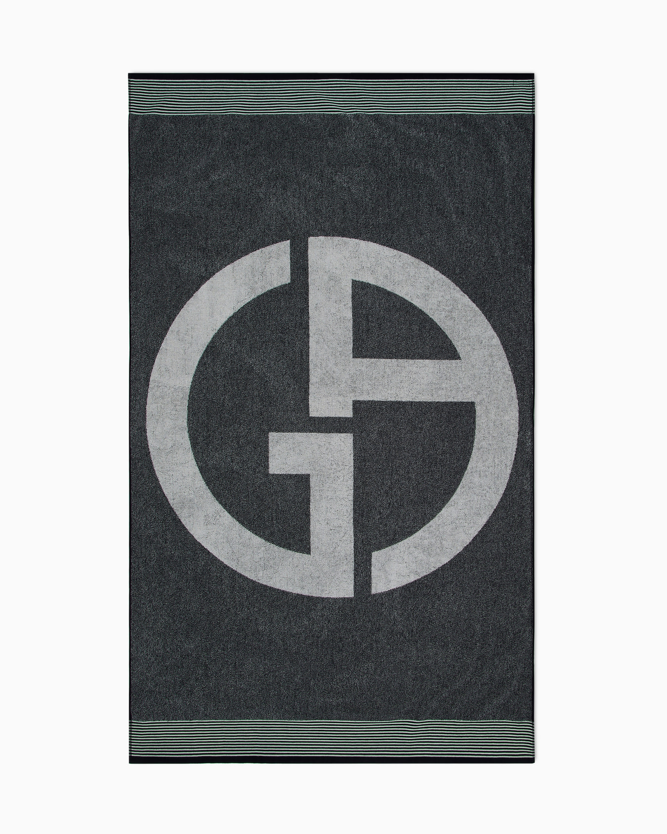 Cotton-terry beach towel with oversized jacquard GA logo Slide 0