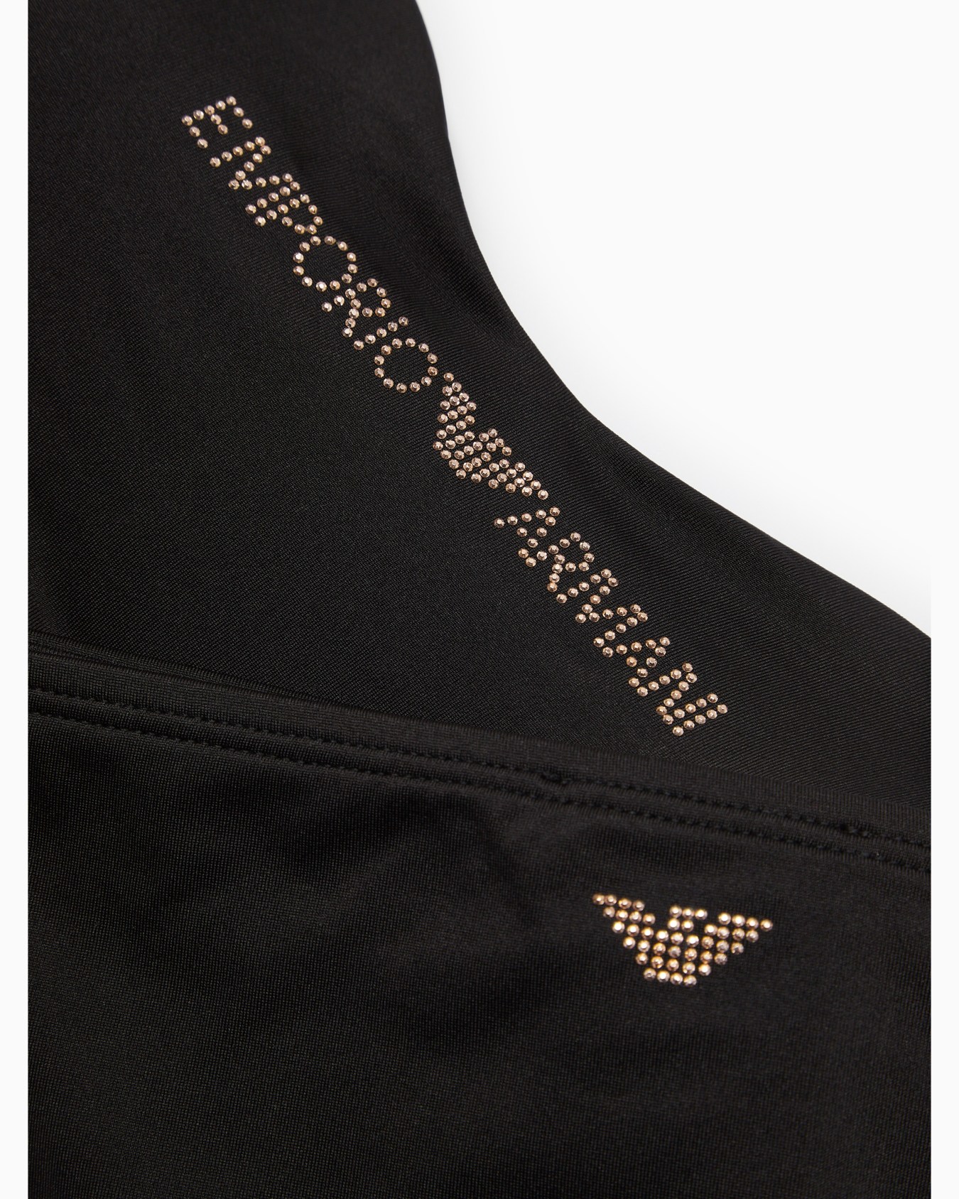Lycra padded bandeau bikini with micro-studded logo Slide 3
