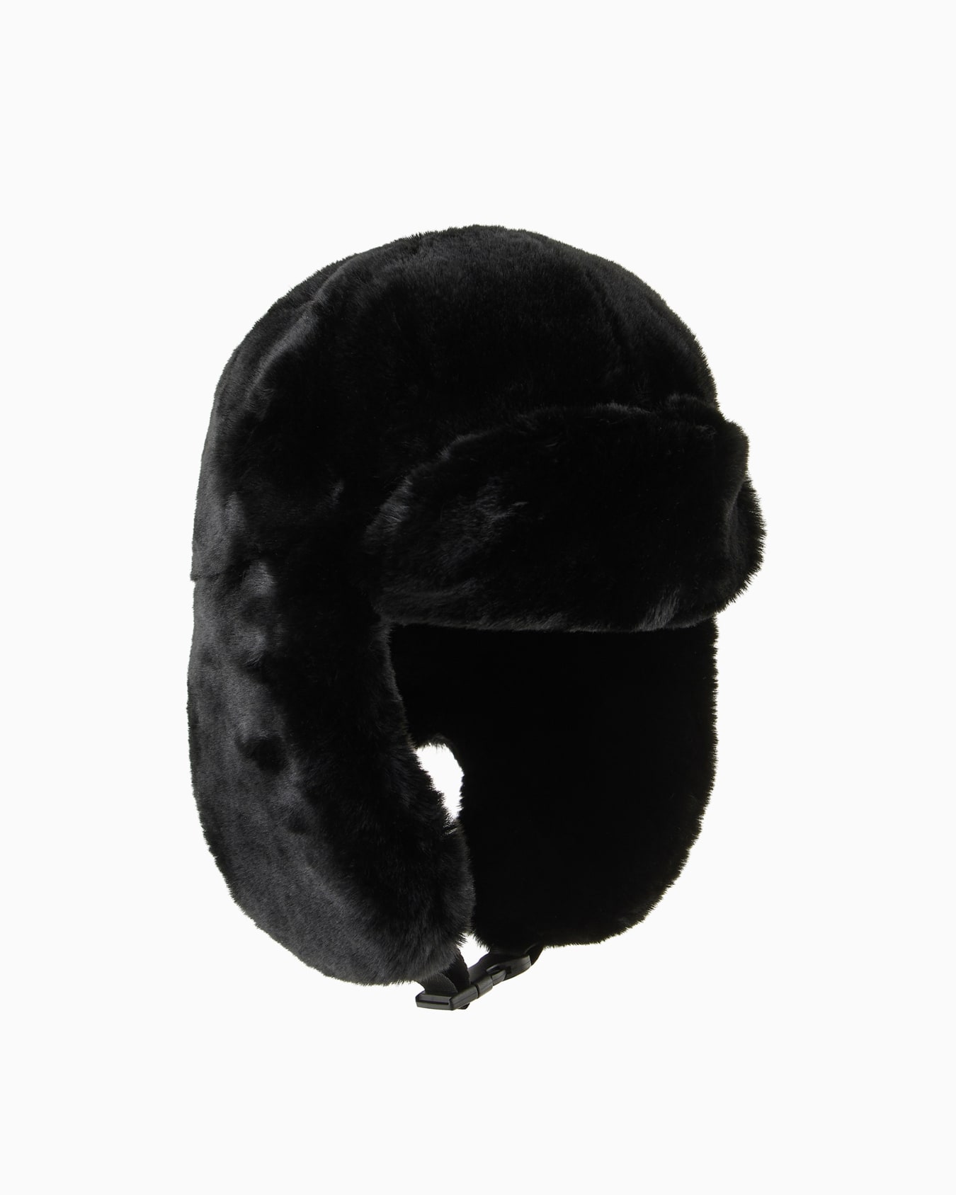 Cappello con visiera e paraorecchie in tessuto effetto teddy Slide 0