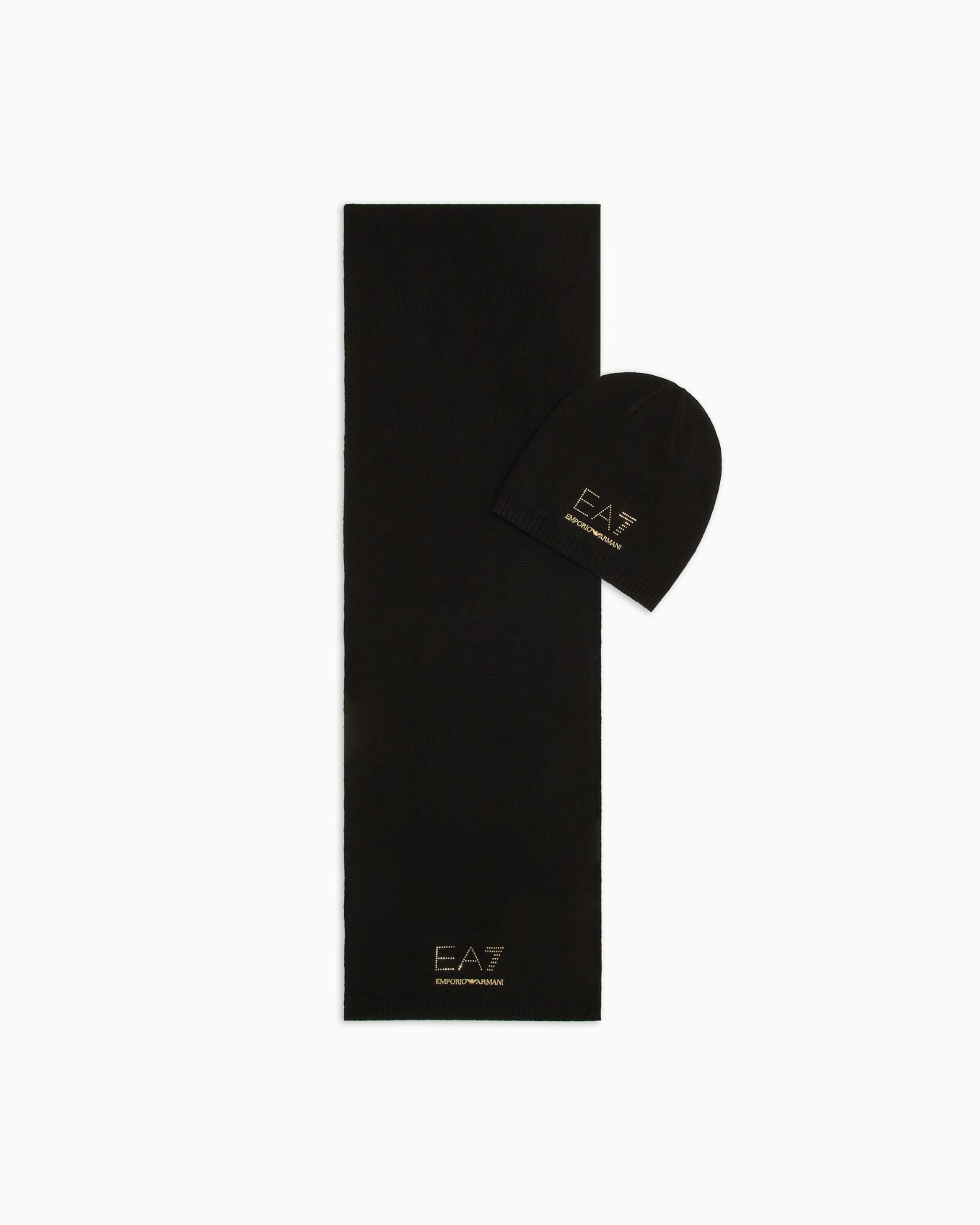 Studded logo beanie and scarf gift set Slide 0