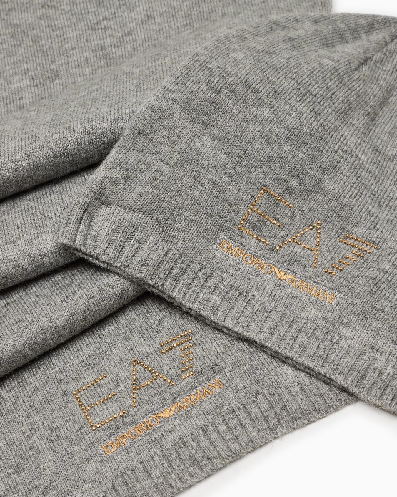 Studded logo beanie and scarf gift set Slide 1
