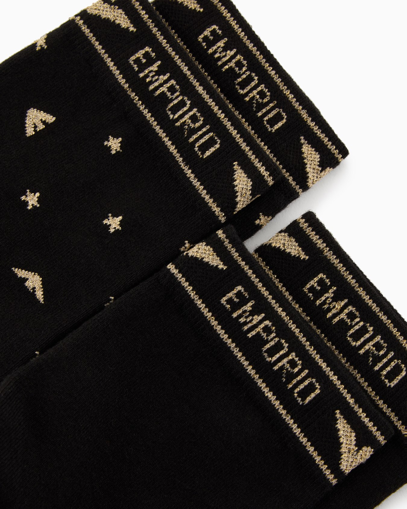 Gift set of two pairs of lurex jacquard logo socks Slide 1