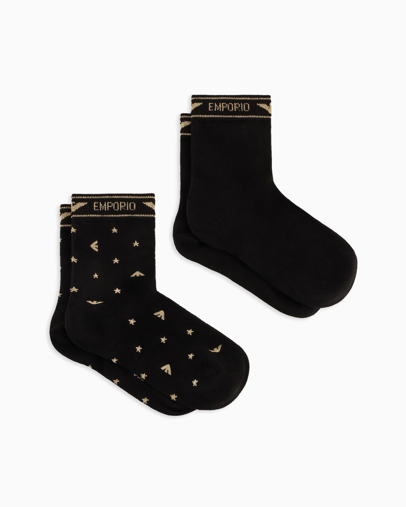 Gift set of two pairs of lurex jacquard logo socks Slide 0