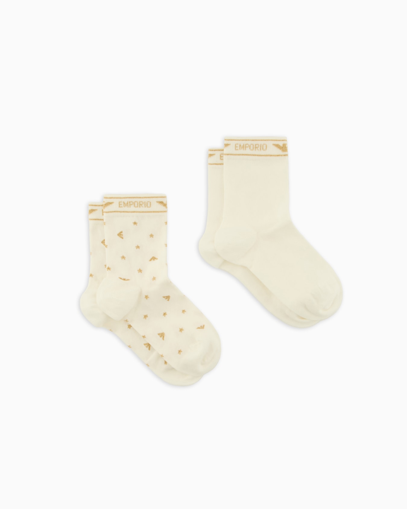Gift set of two pairs of lurex jacquard logo socks Slide 0