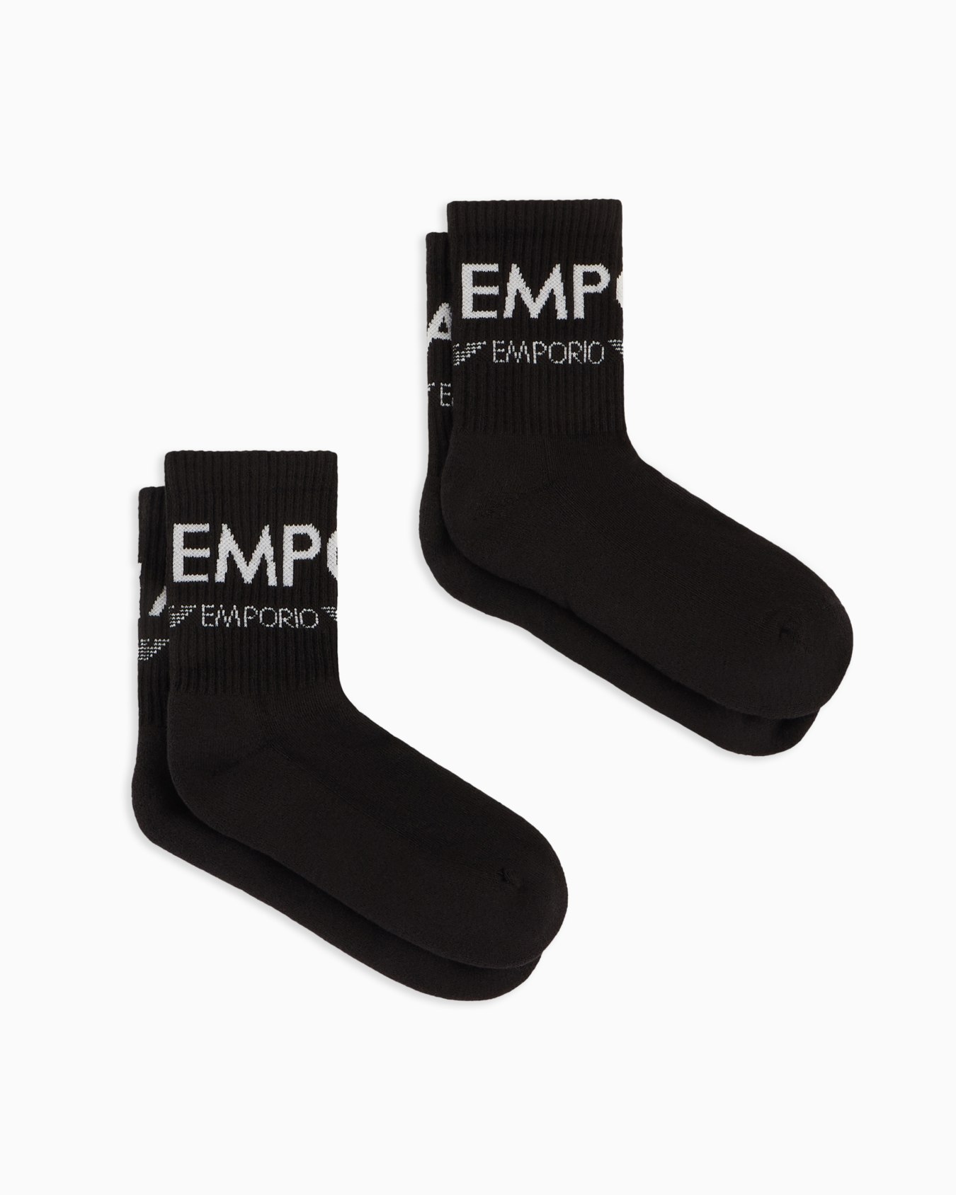 Two-pack of terry socks with athletic jacquard logo Slide 0