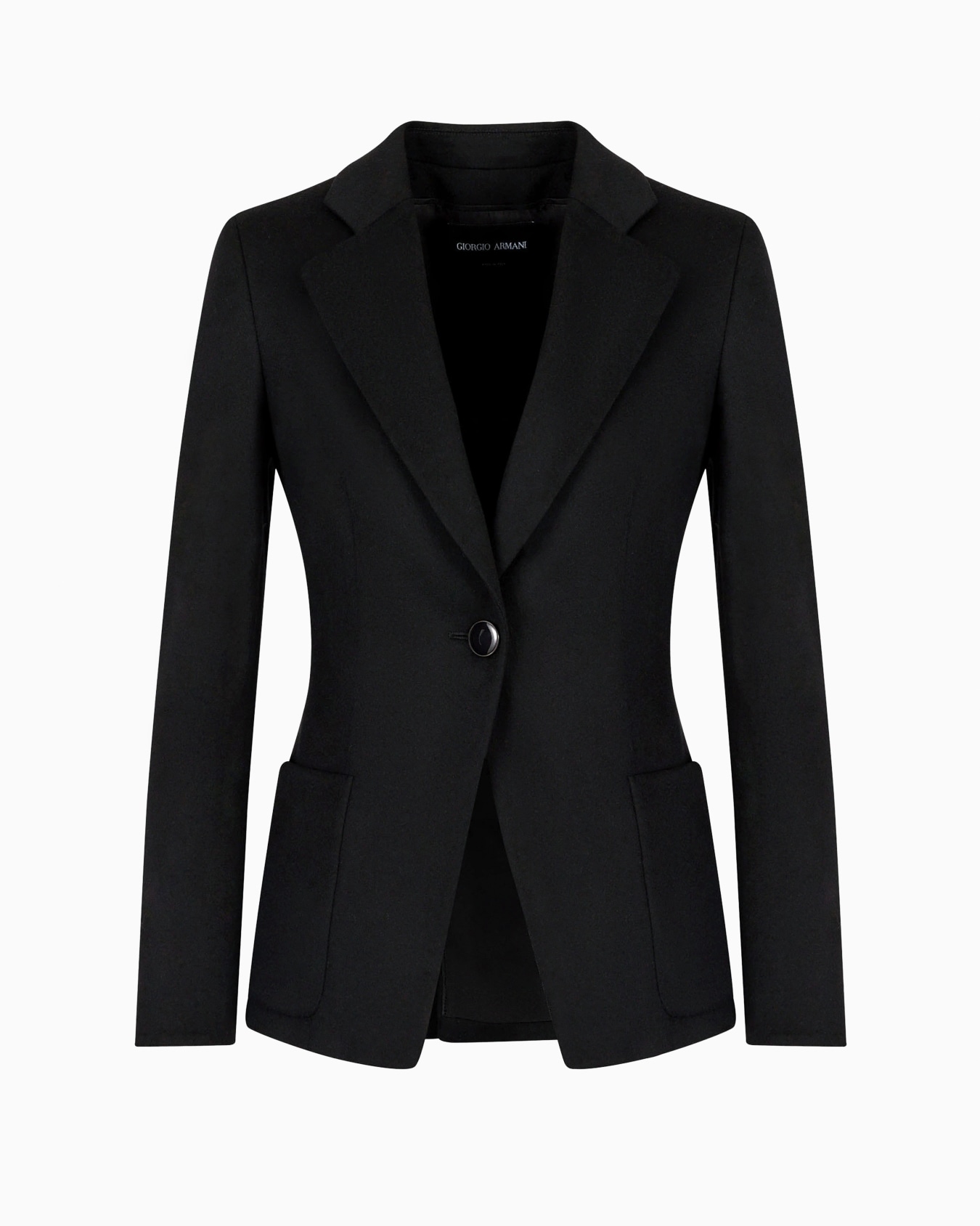 Single-breasted jacket in virgin wool and cashmere Slide 0