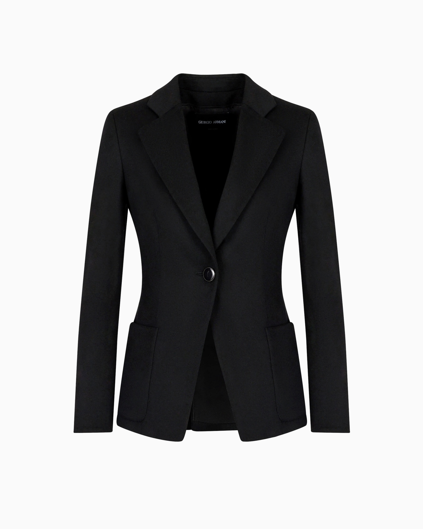 Single-breasted jacket in virgin wool and cashmere Slide 0