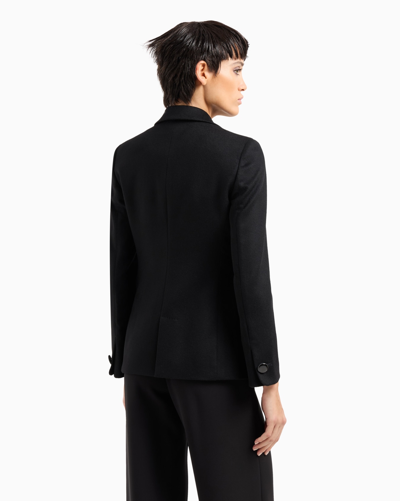 Single-breasted jacket in virgin wool and cashmere Slide 2