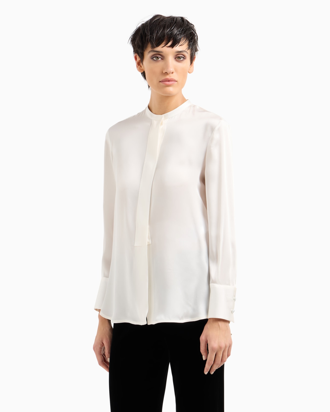 Camicia in charmeuse di seta Slide 3